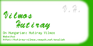 vilmos hutiray business card